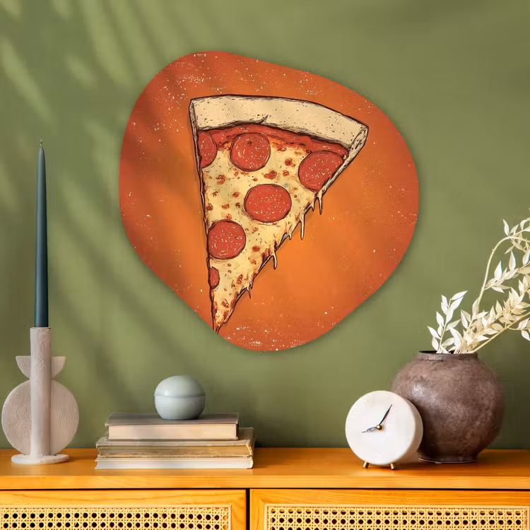 Organische vorm - schilderij - Aluminium - Pizza - Kaas - Rood - Pepperoni — 2