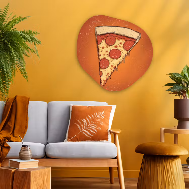 Organische vorm - schilderij - Aluminium - Pizza - Kaas - Rood - Pepperoni — 3