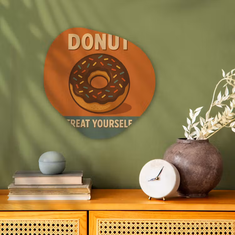 Organisch schilderij – Donut - Spikkels - Kleurrijk - Quote — 2