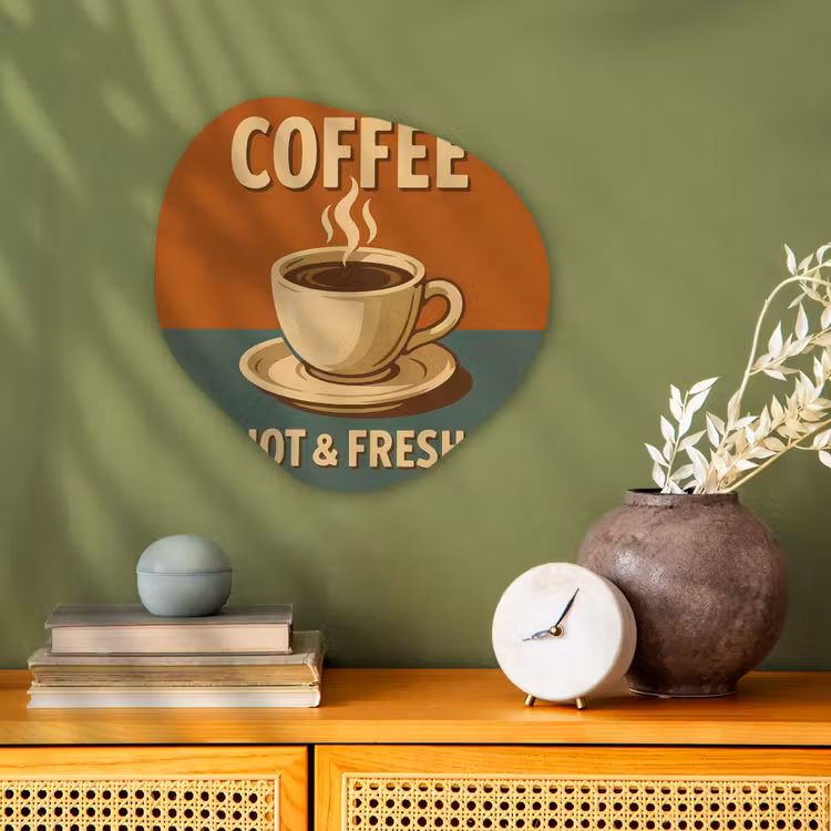Organisch schilderij – Koffie - Kop - Vintage - Quote — 2