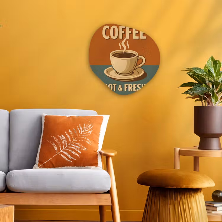 Organisch schilderij – Koffie - Kop - Vintage - Quote — 3