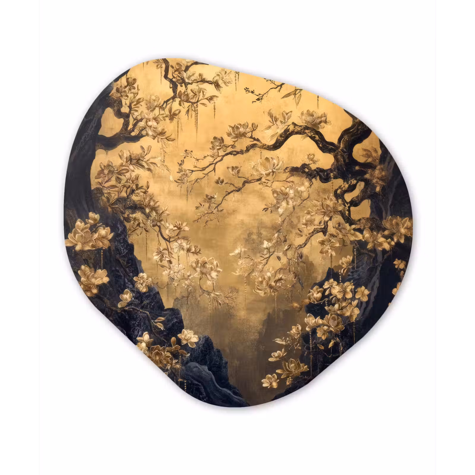 Organische vorm - schilderij - Aluminium - Bloemen - Takken - Goud - Sierlijk — 1