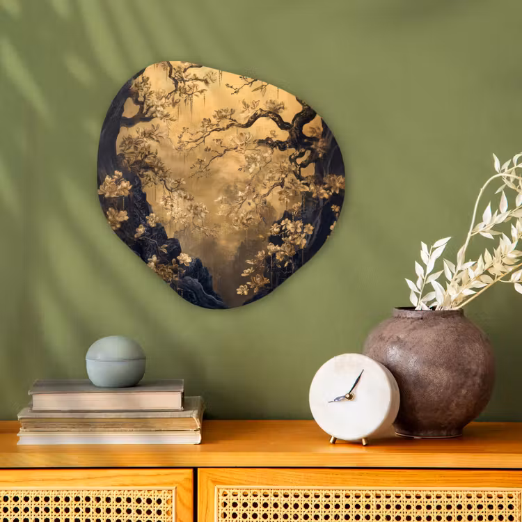 Organisch schilderij – Bloemen - Takken - Goud - Sierlijk — 2