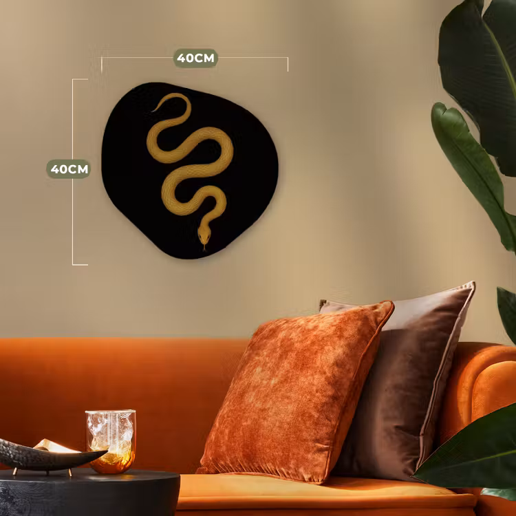 Organisch schilderij – Slang - Minimalistisch - Goud — 4
