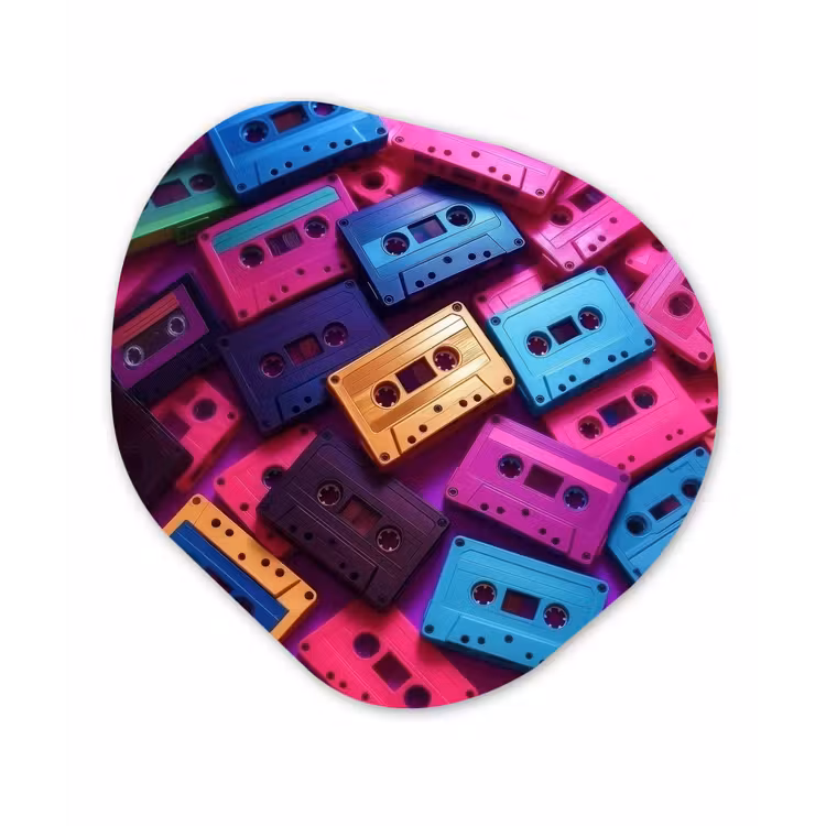 Organische vorm - schilderij - Aluminium - Cassetteband - Kleurrijk - Energiek — 1