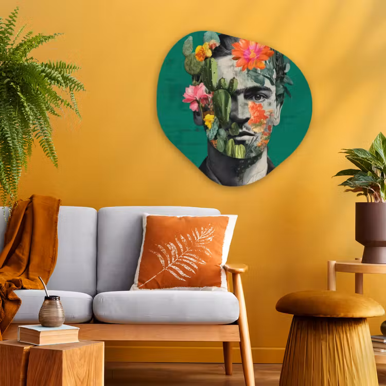 Organische vorm - schilderij - Aluminium - Man - Planten - Groen — 3