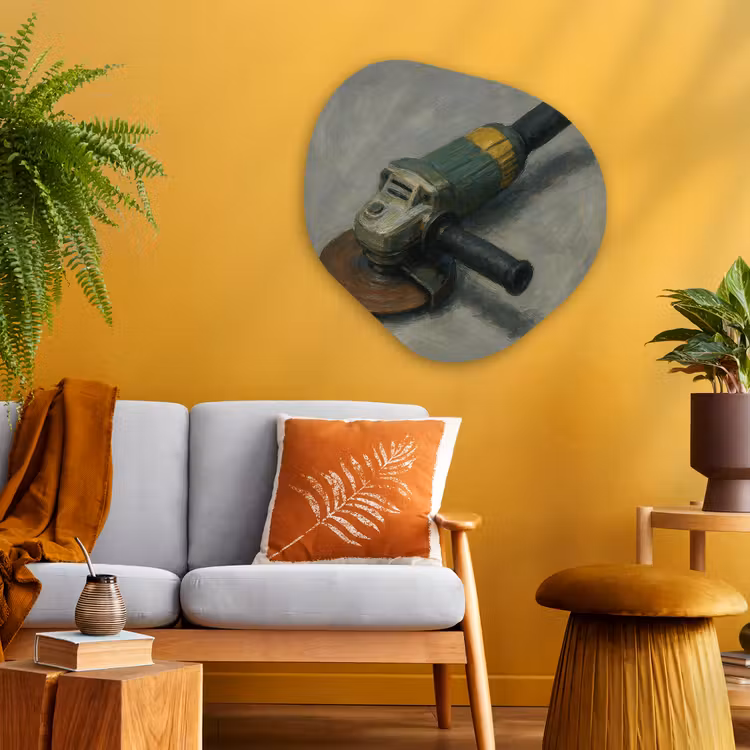 Organische vorm - Aluminium - Haakse slijper - Schilderij - Gereedschap — 3