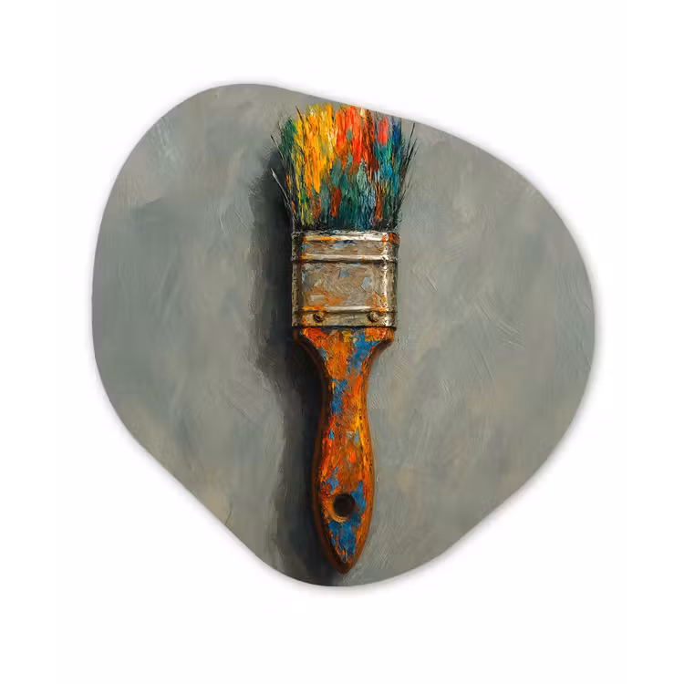 Organische vorm - Aluminium - Verf - Kwast - Schilderij — 1