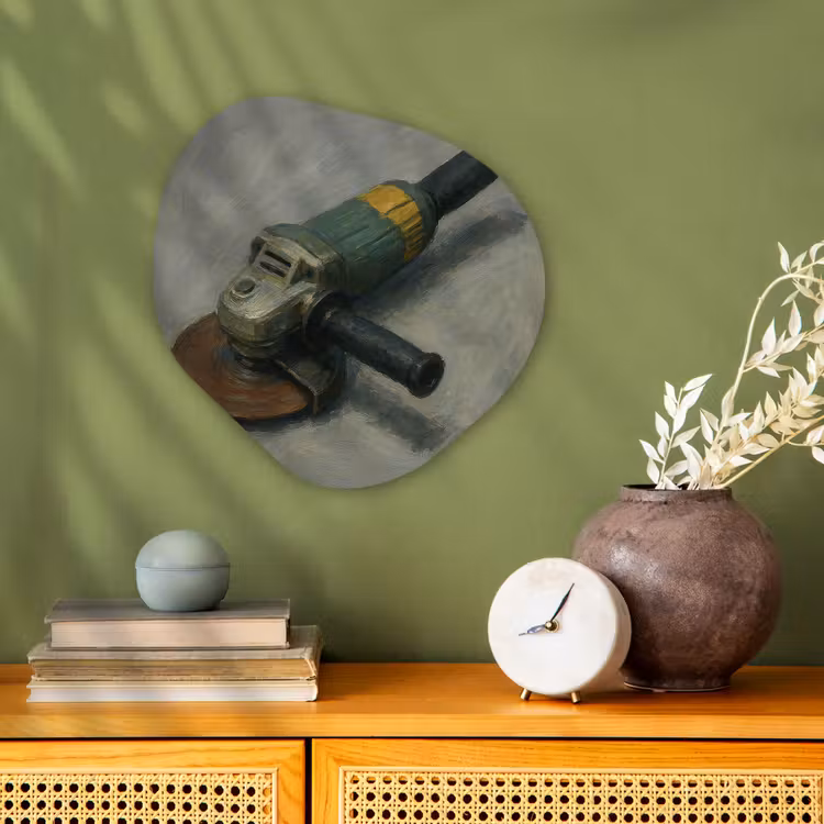 Organische - vormen - aluminium - Haakse slijper - Schilderij - Gereedschap — 2