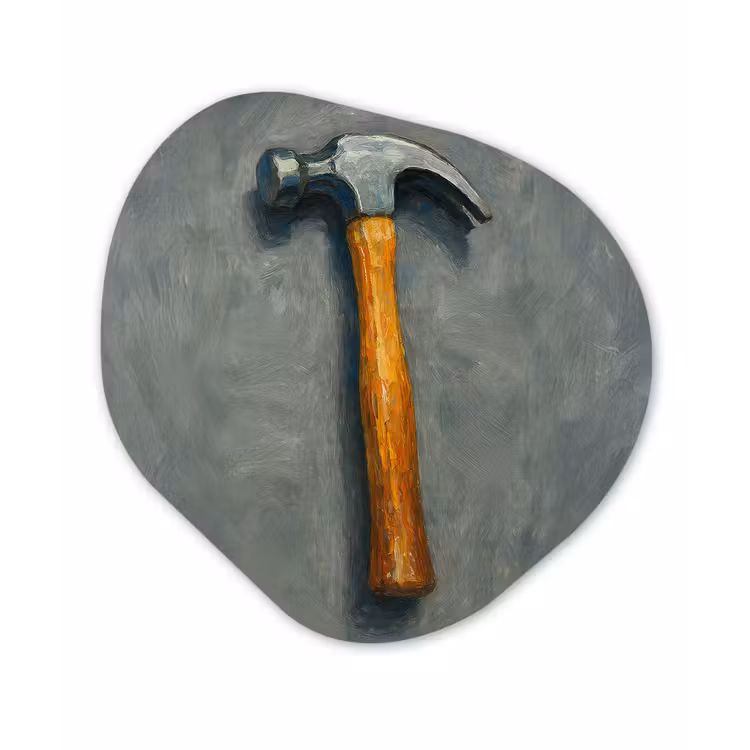 Organische - vormen - aluminium - Hamer - Schilderij - Gereedschap — 1