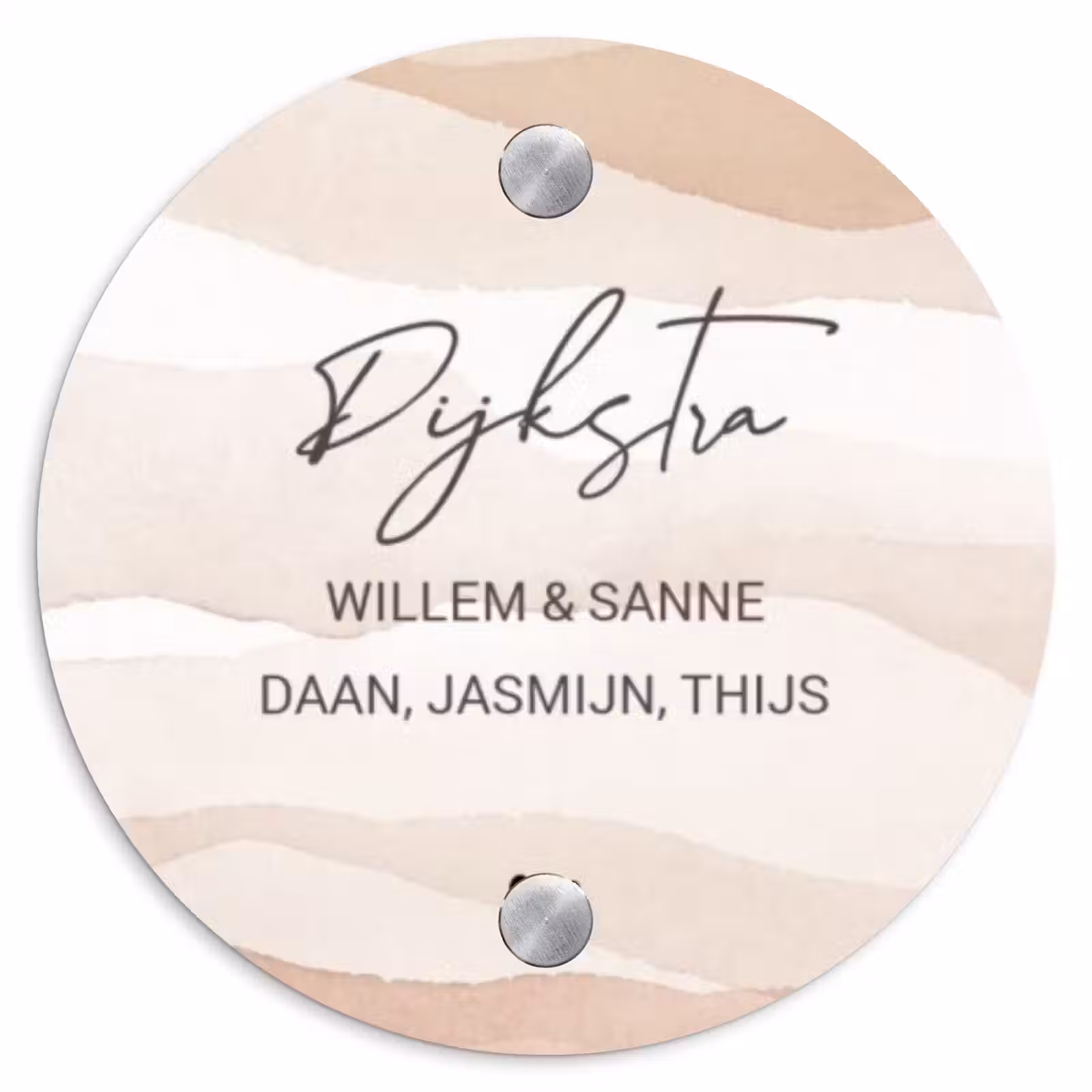 Naambordje voordeur - Rond - Beige lagen - Sierlijk — 1