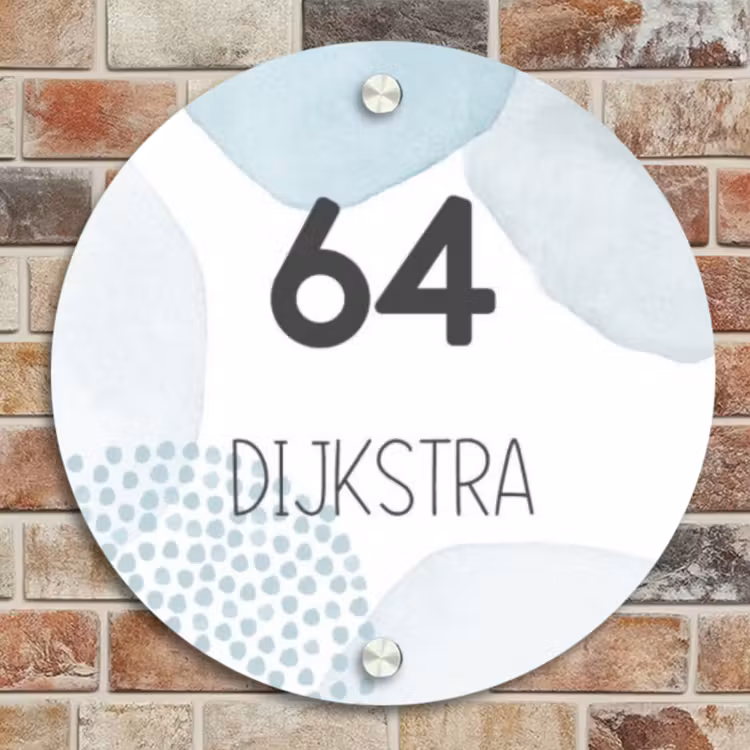 Naambordje voordeur - Rond - Abstract blauw - Modern — 4