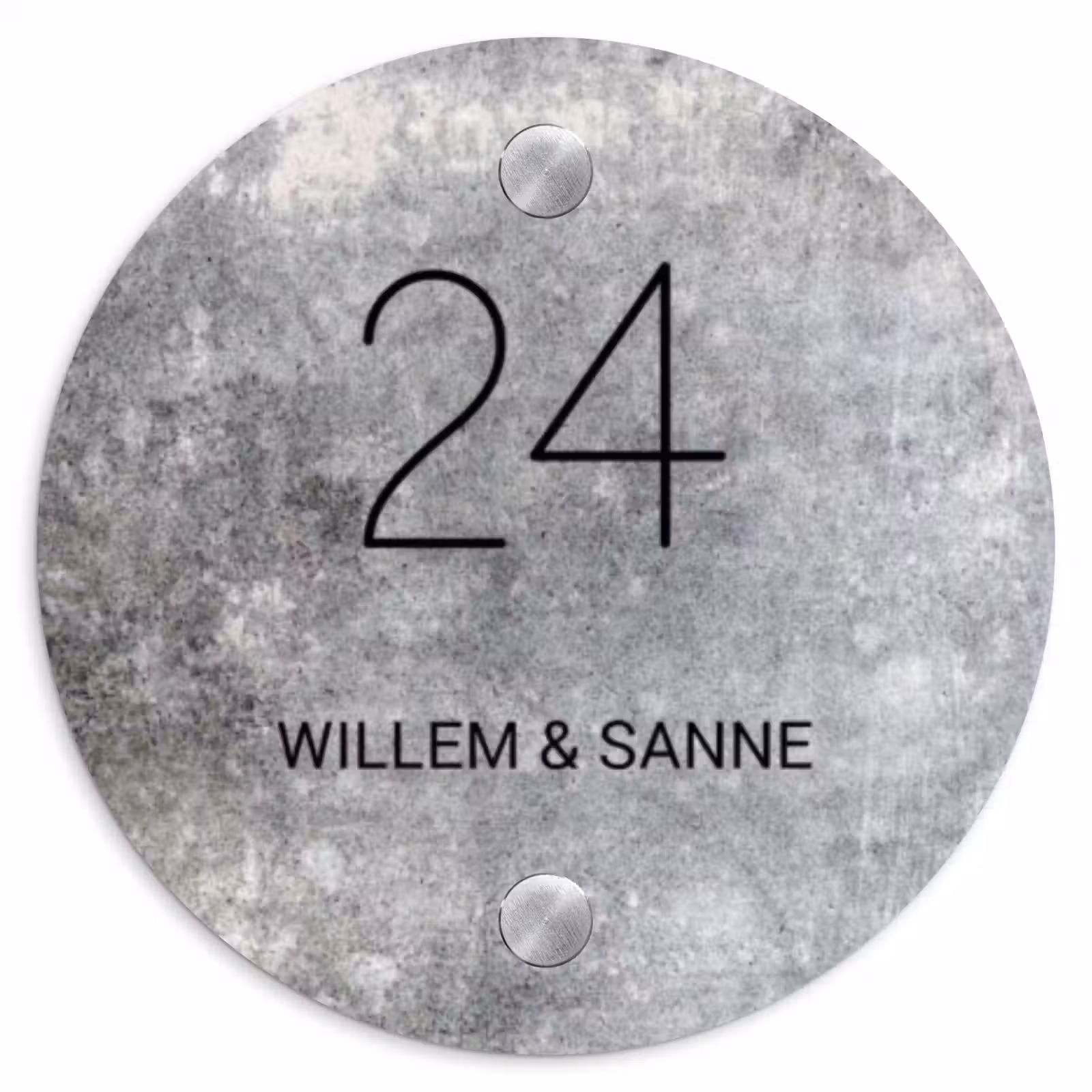 Naambordje voordeur - Rond - Beton - Klassiek — 1