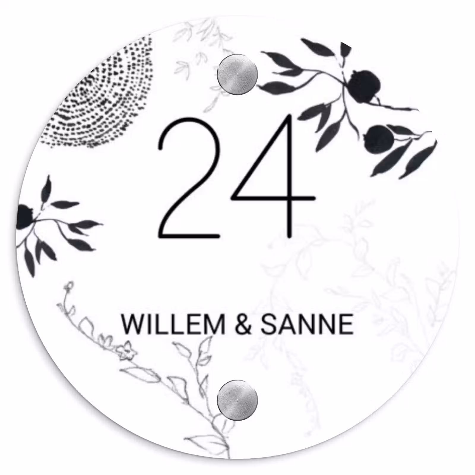 Naambordje voordeur - Rond - Botanisch - Klassiek — 1