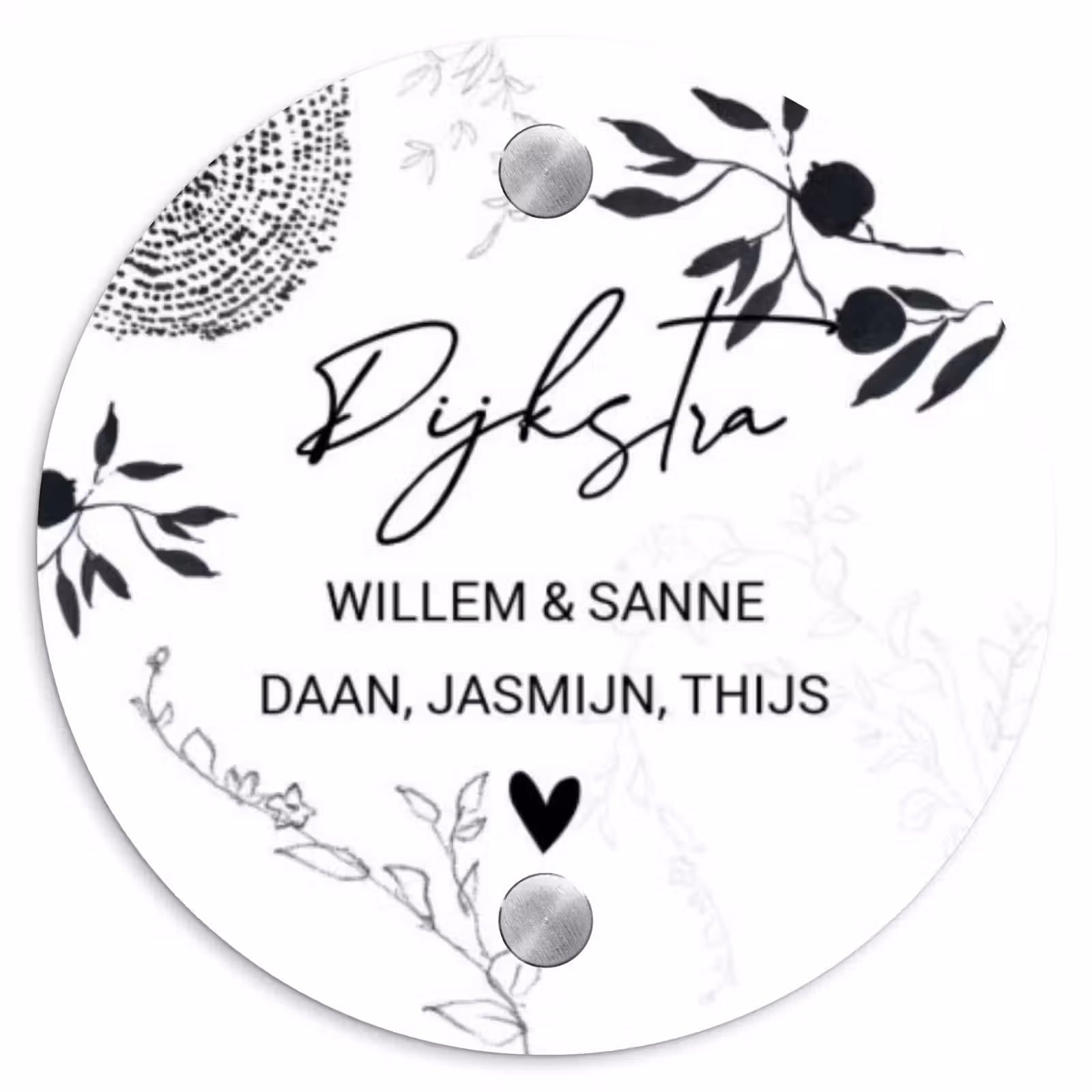 Naambordje voordeur - Rond - Botanisch - Sierlijk — 1