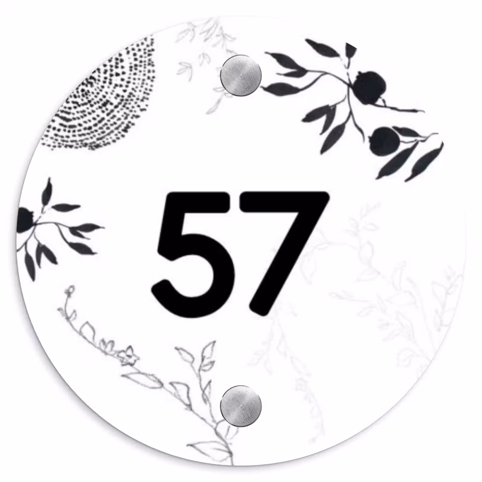 Naambordje voordeur - Rond - Botanisch - Traditioneel — 1