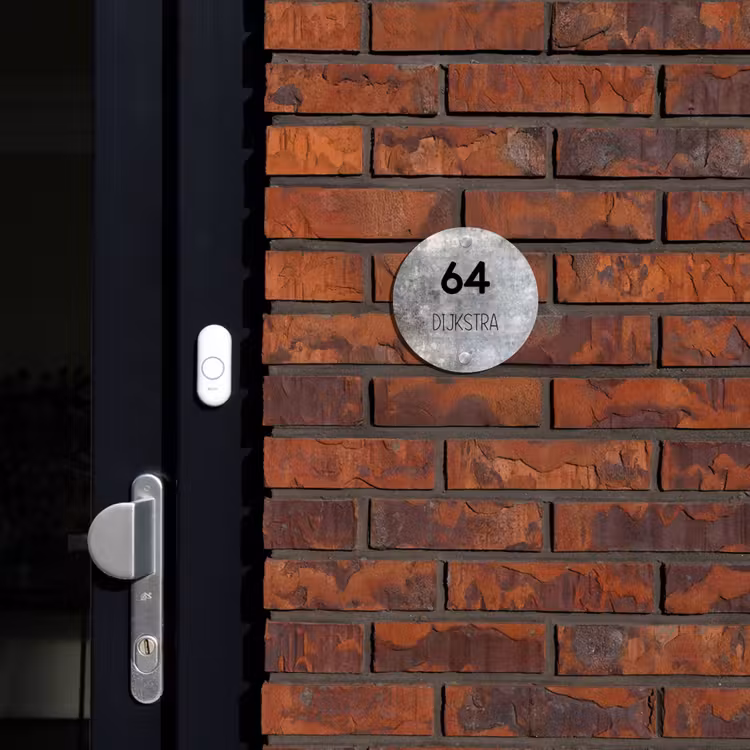 Naambordje voordeur - Rond - Beton - Modern — 2