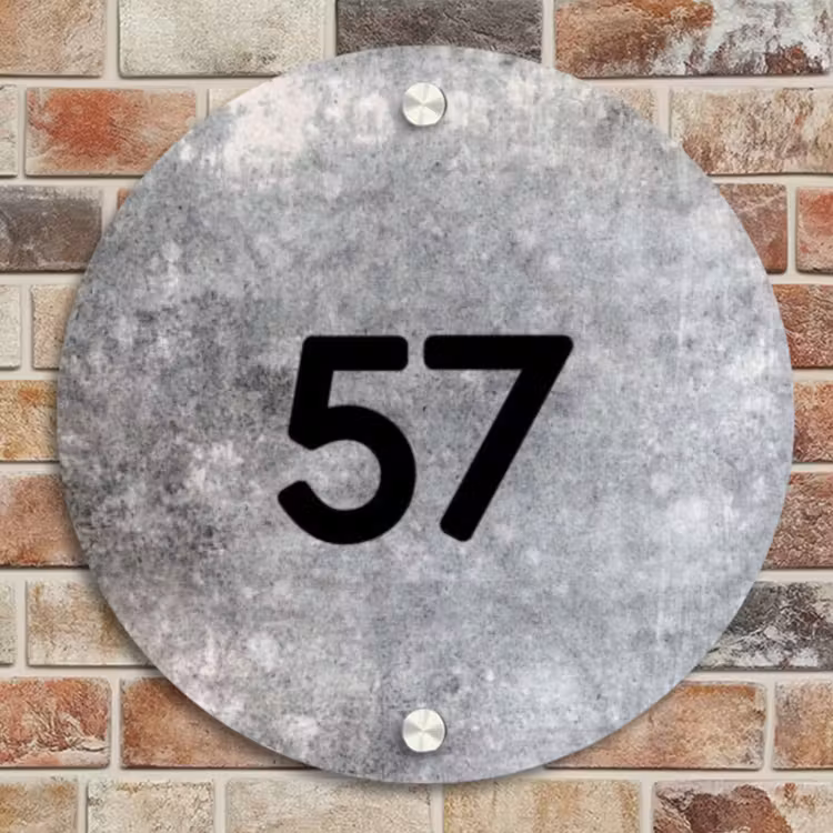 Naambordje voordeur - Rond - Beton - Traditioneel — 4