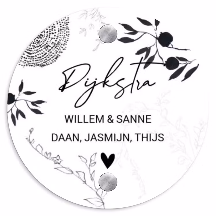 Naambordje voordeur - Rond - Botanisch - Sierlijk — 1