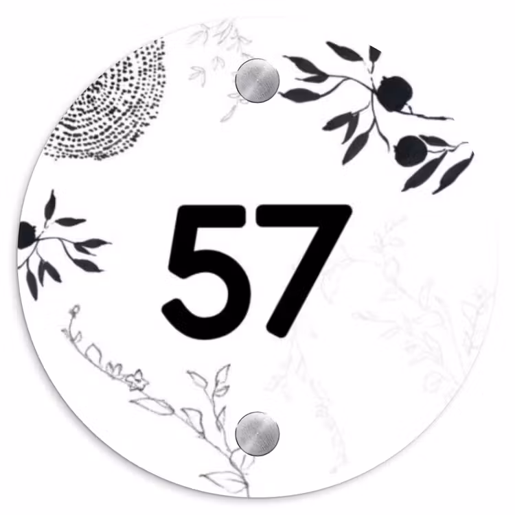 Naambordje voordeur - Rond - Botanisch - Traditioneel — 1