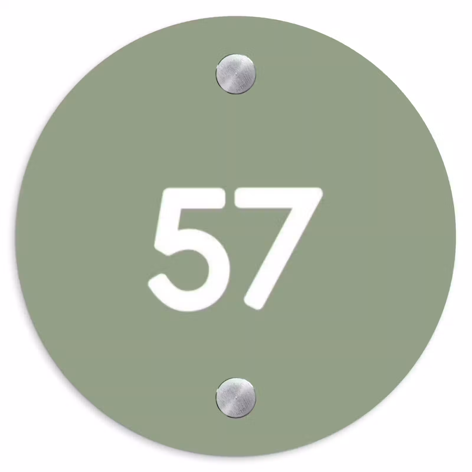 Naambordje voordeur - Rond - Effen olijfgroen - Traditioneel — 1