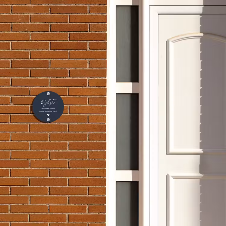 Naambordje voordeur - Rond - Effen blauw - Sierlijk — 3