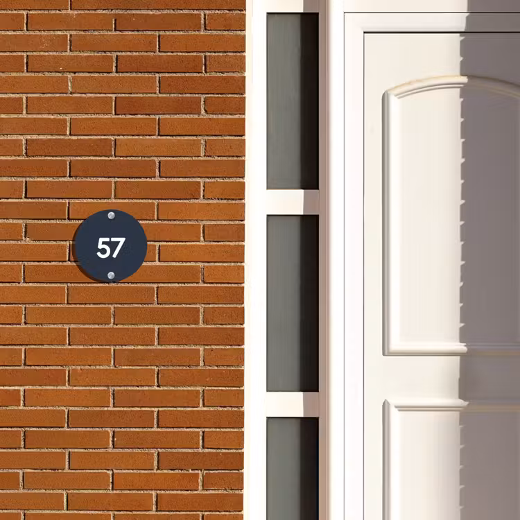 Naambordje voordeur - Rond - Effen blauw - Traditioneel — 3