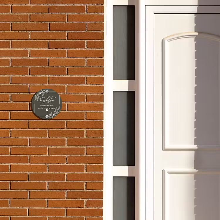 Naambordje voordeur - Rond - Olijfgroen - Sierlijk — 3