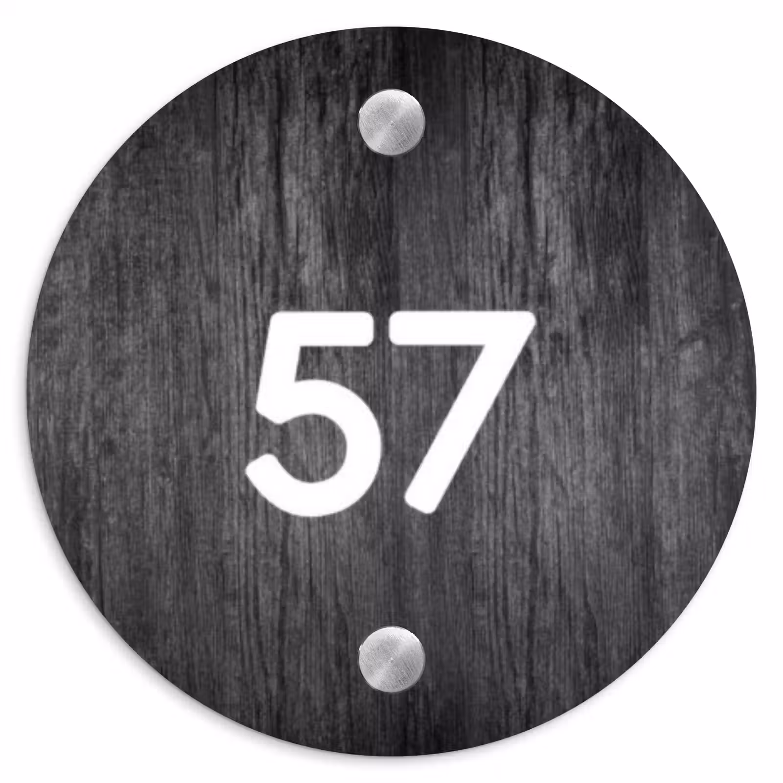 Naambordje voordeur - Rond - Donker hout - Traditioneel — 1