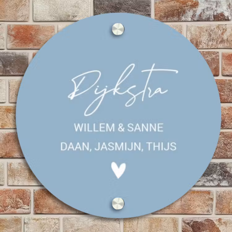 Naambordje voordeur - Rond - Effen - Lichtblauw - Sierlijk — 4