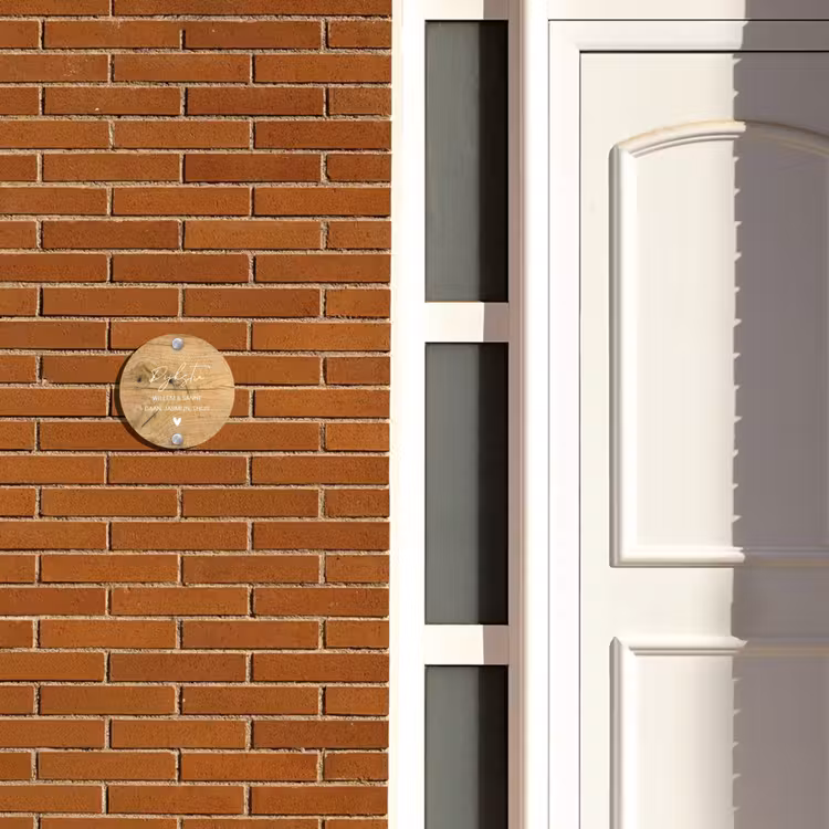 Naambordje voordeur - Rond - Hout - Sierlijk — 3
