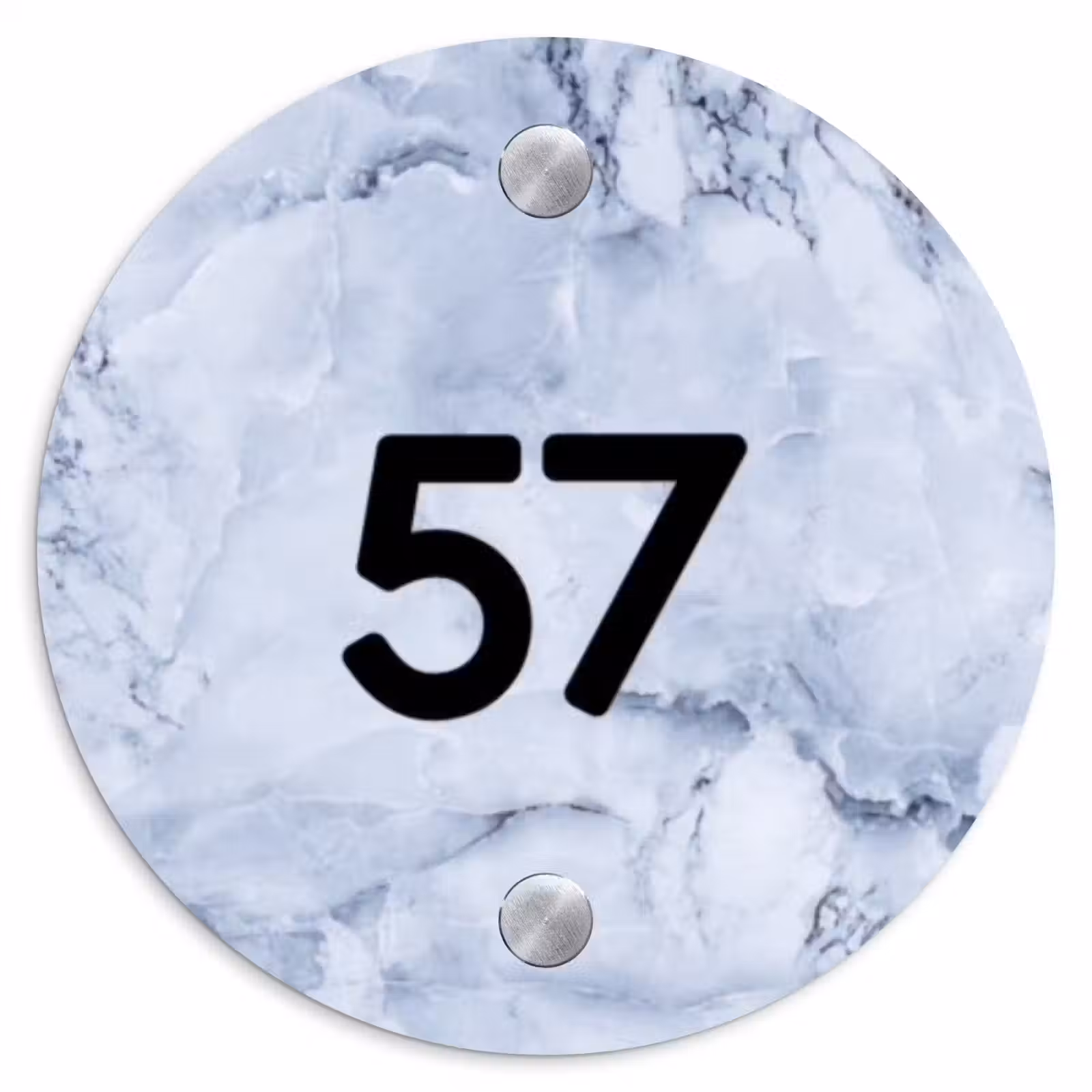 Naambordje voordeur - Rond - Blauw marmer - Traditioneel — 1