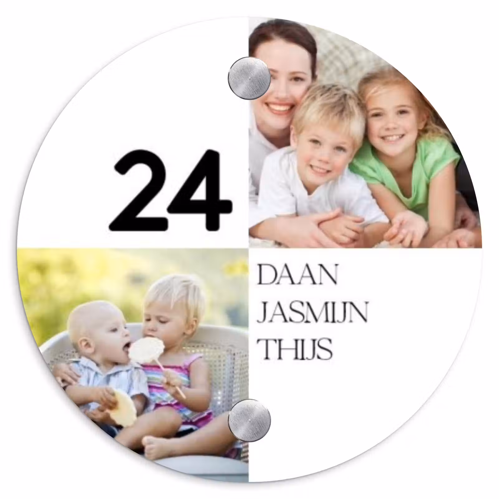 Naambordje voordeur - Rond - Familieportret strak - Klassiek — 1