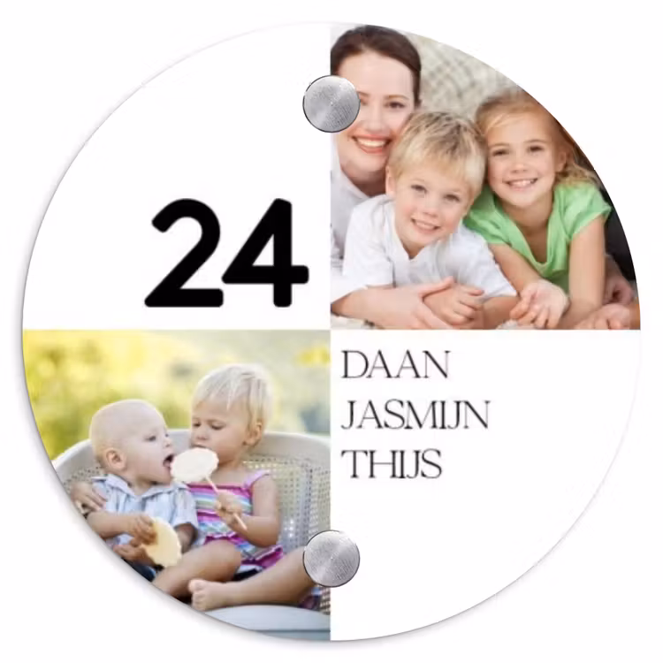 Naambordje voordeur - Rond - Familieportret strak - Klassiek — 1