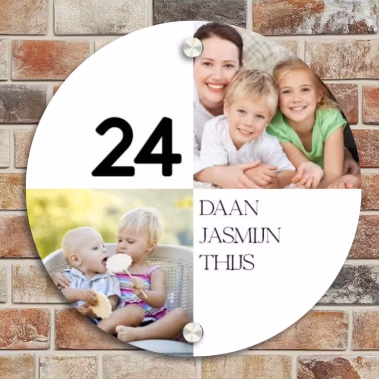 Naambordje voordeur - Rond - Familieportret strak - Klassiek — 4
