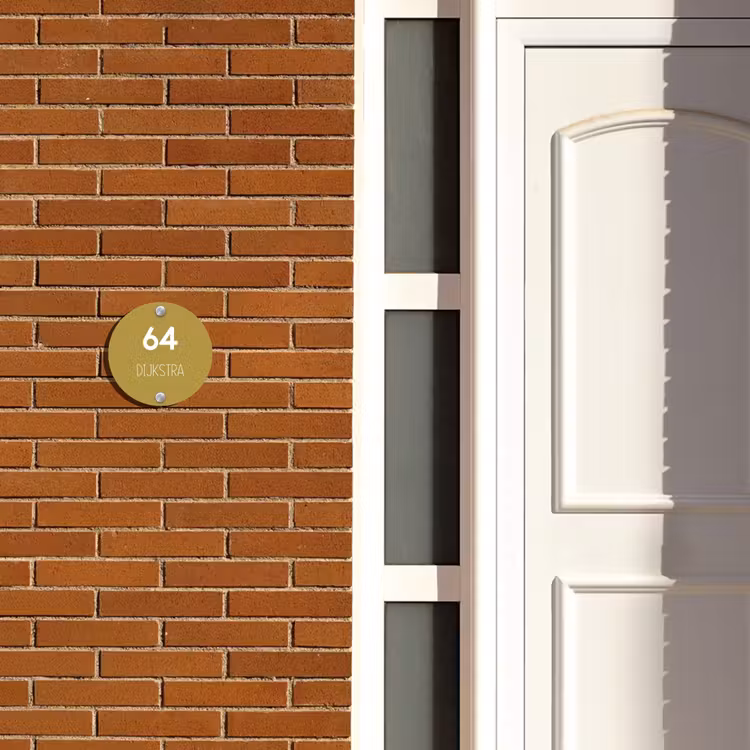 Naambordje voordeur - Rond - Okergeel - Modern — 3