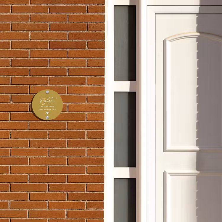 Naambordje voordeur - Rond - Okergeel - Sierlijk — 3