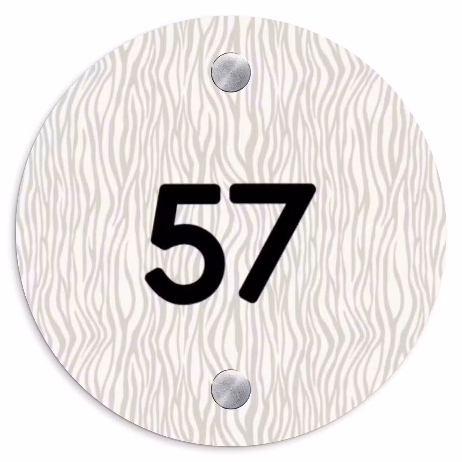 Naambordje voordeur - Rond - Beige golvende strepen - Traditioneel — 1