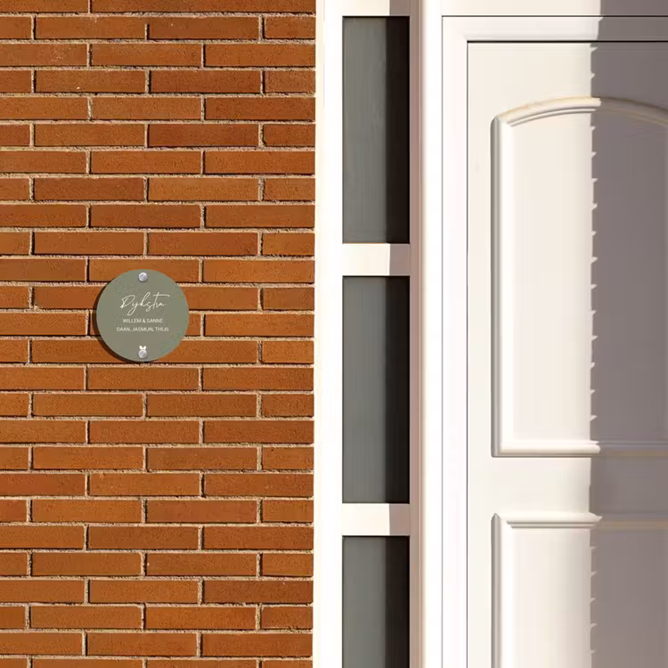 Naambordje voordeur - Rond - Olijfgroen - Sierlijk — 3