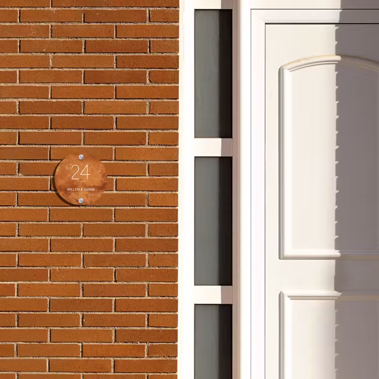 Naambordje voordeur - Rond - Roest - Klassiek — 3