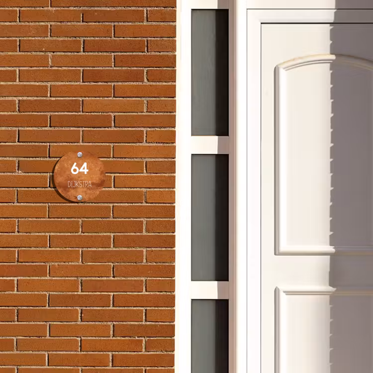 Naambordje voordeur - Rond - Roest - Modern — 3