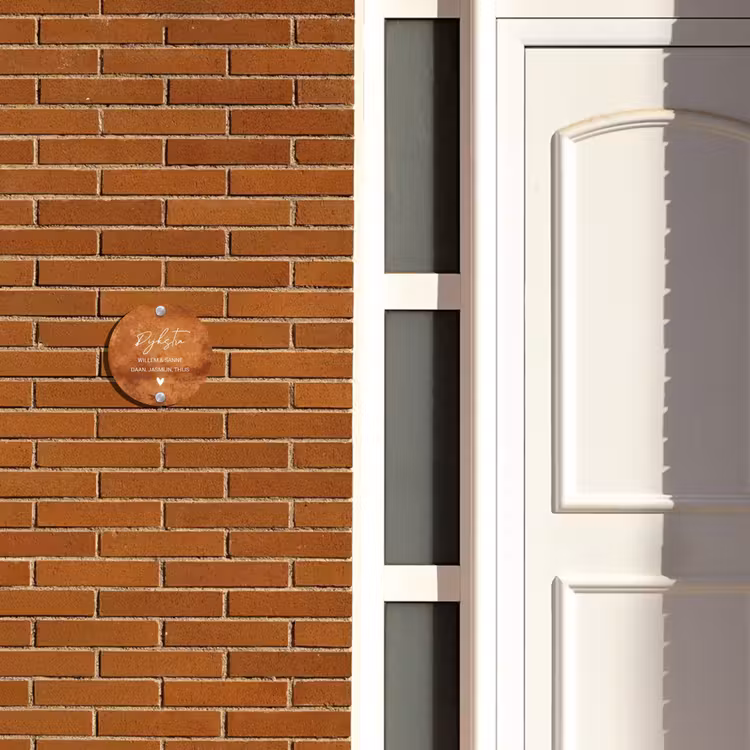 Naambordje voordeur - Rond - Roest - Sierlijk — 3