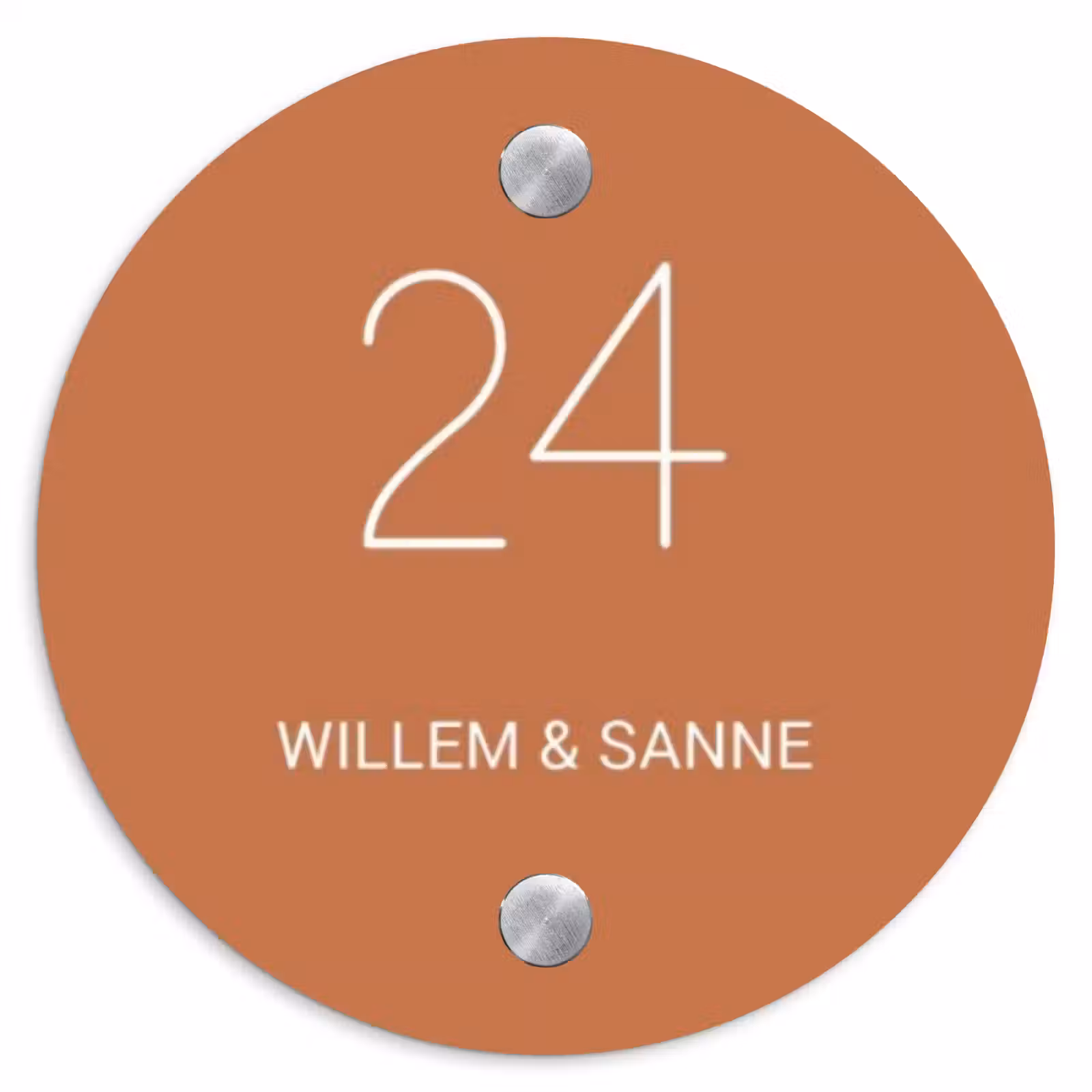 Naambordje voordeur - Rond - Terracotta - Klassiek — 1