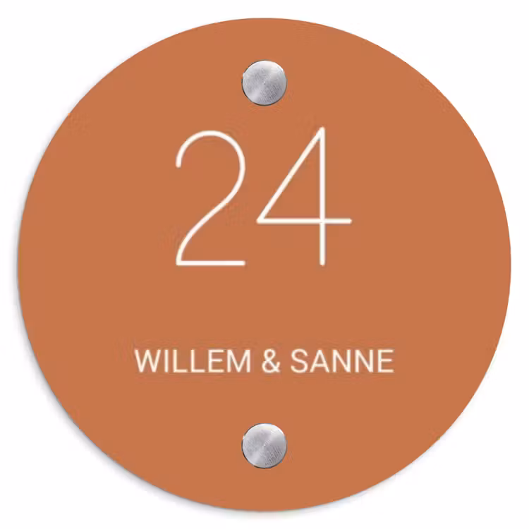 Naambordje voordeur - Rond - Terracotta - Klassiek — 1