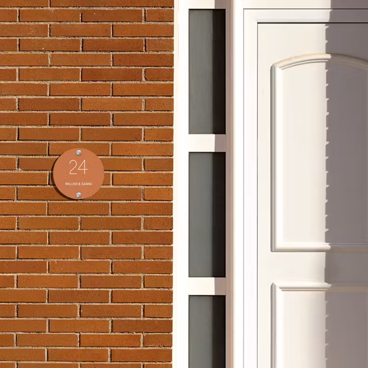 Naambordje voordeur - Rond - Terracotta - Klassiek — 3