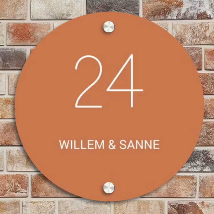 Naambordje voordeur - Rond - Terracotta - Klassiek — 4