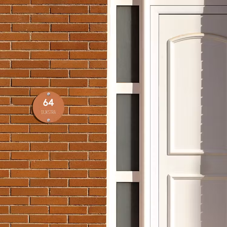 Naambordje voordeur - Rond - Terracotta - Modern — 3
