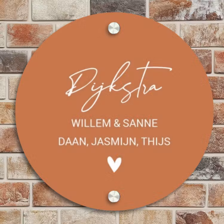 Naambordje voordeur - Rond - Terracotta - Sierlijk — 4