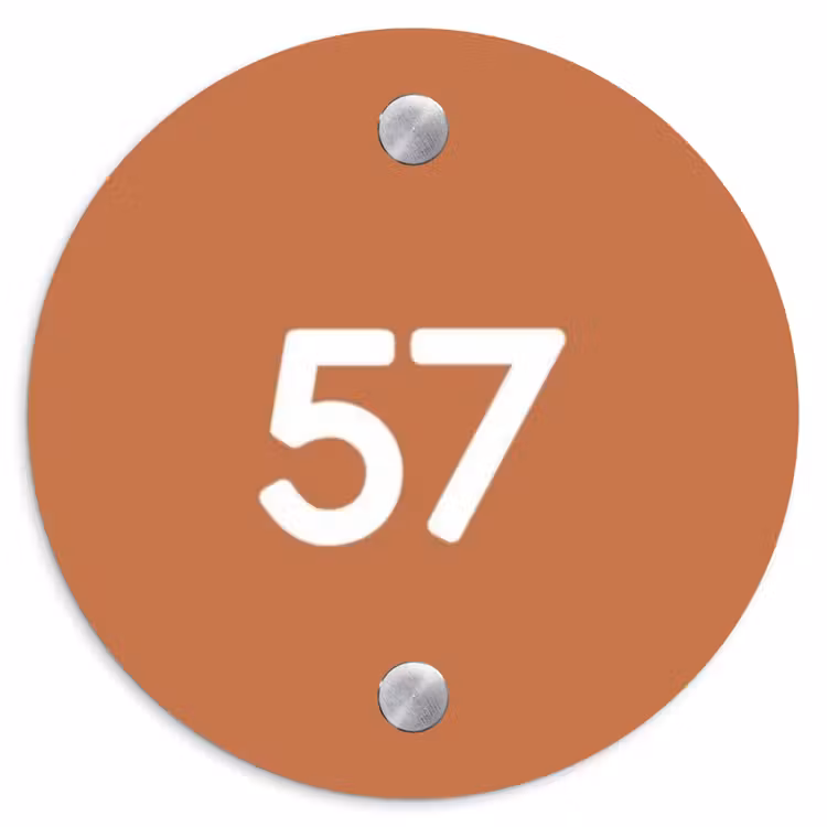 Naambordje voordeur - Rond - Terracotta - Traditioneel — 1