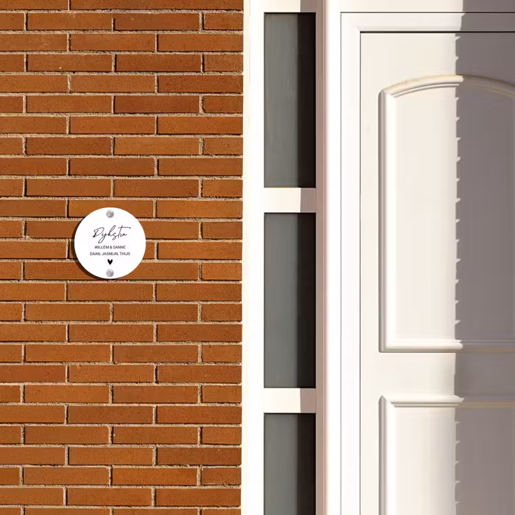 Naambordje voordeur - Rond - Wit vlak - Sierlijk — 3